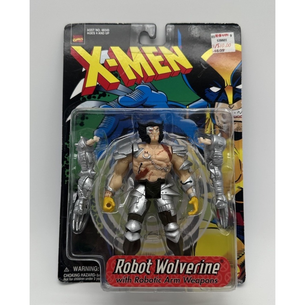 1998 TOY BIZ MARVEL X-MEN ROBOT WOLVERINE ROBOTIC ARM WEAPONS #48346 SEALED
